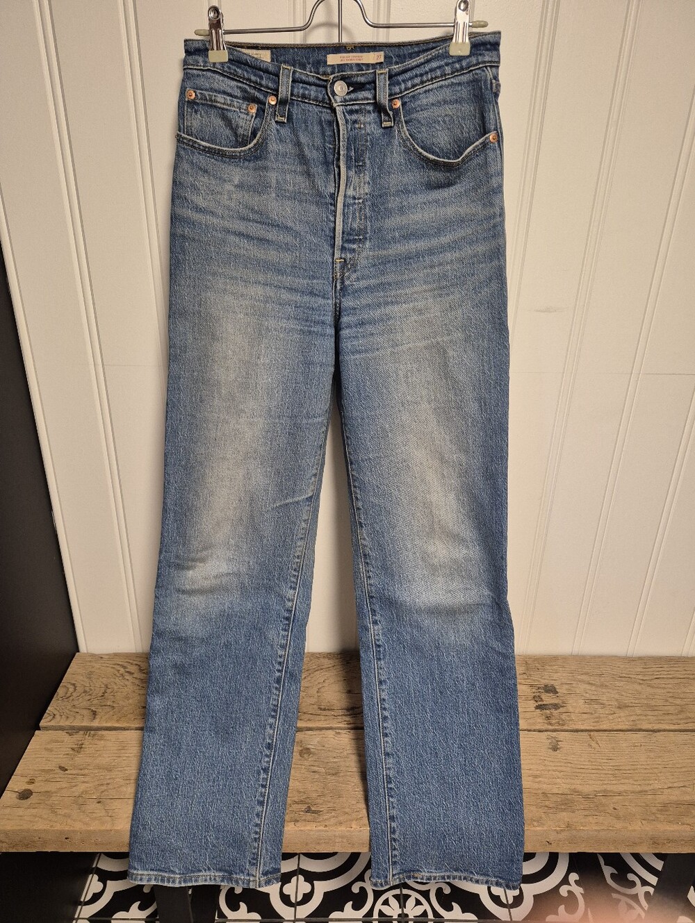 Levi's Ribcage Straight Jeans - Light Blue Denim